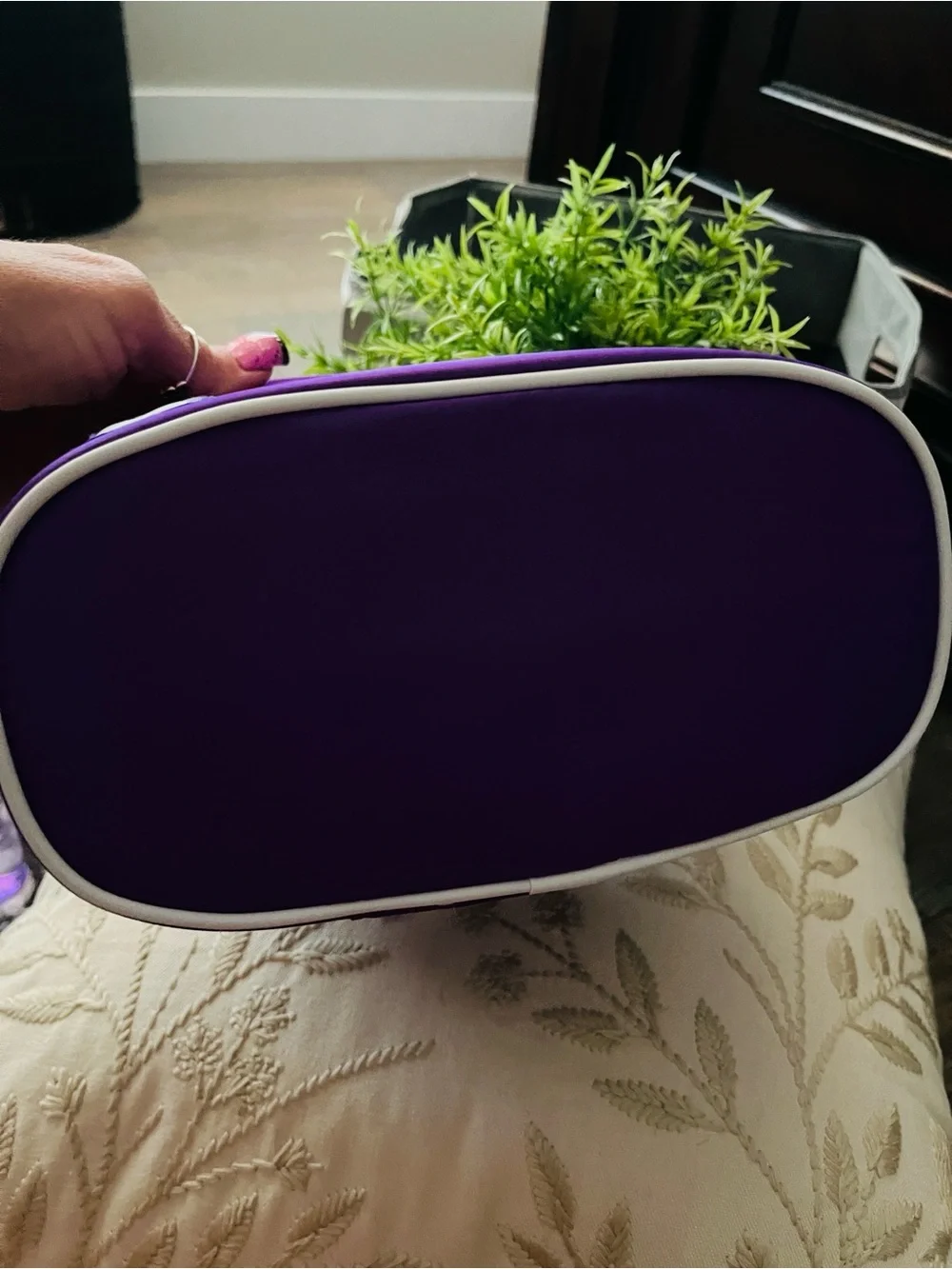 Clinique Larger Size Purple Travel or Daily  Makeup Organizer Case-Bag ~New~